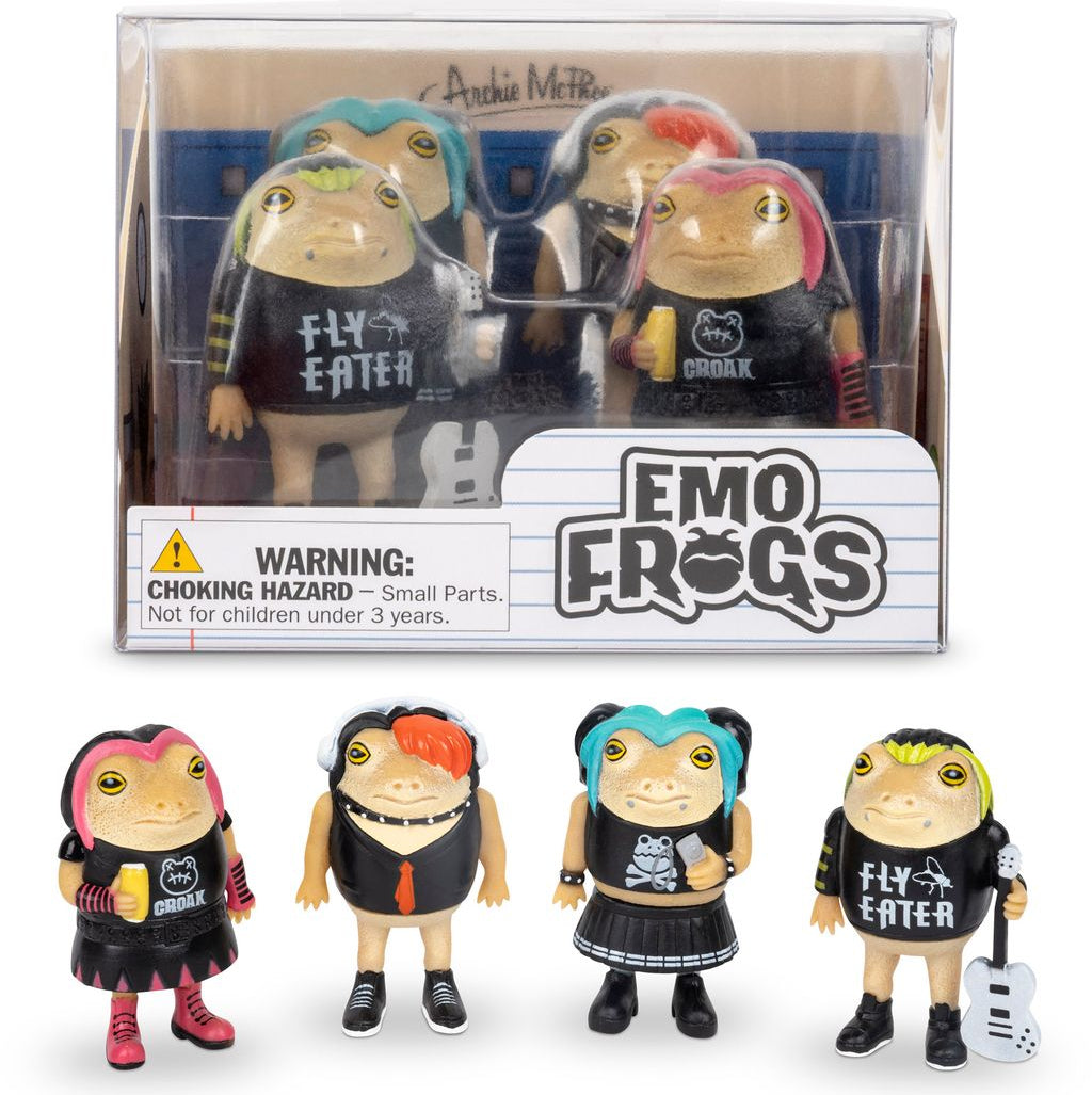 4-Pack EMO Frogs Figurines 🐸 Hilarious Gag Toys for Fun Lovers – Archie McPhee