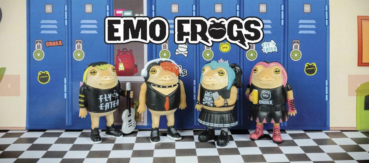 4-Pack EMO Frogs Figurines 🐸 Hilarious Gag Toys for Fun Lovers – Archie McPhee