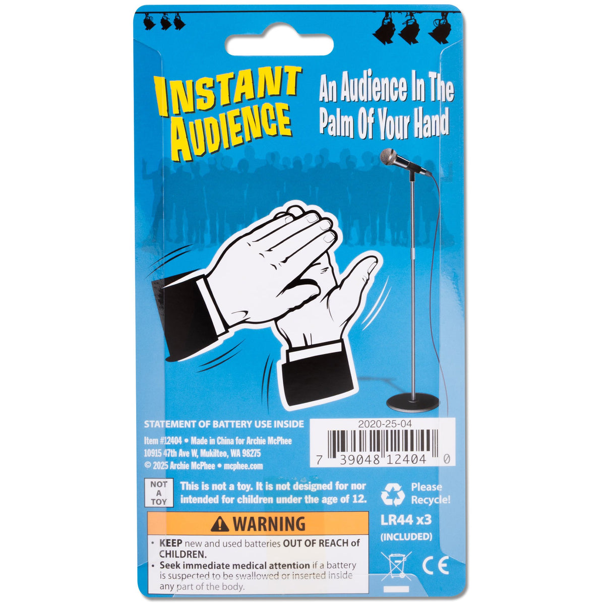 INSTANT AUDIENCE - Pocket Comedy Sound Machine Noise Maker Toy - Archie McPhee