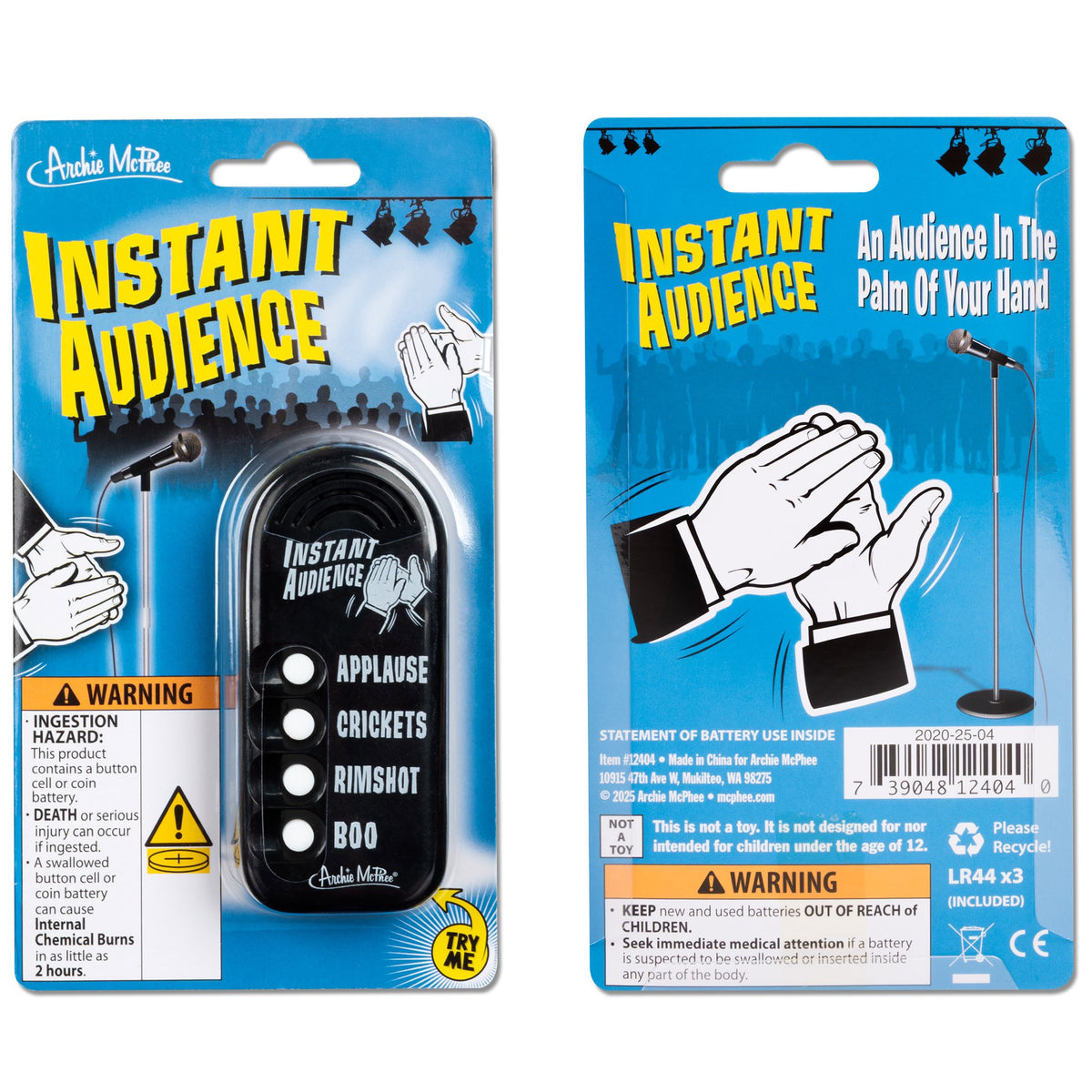 INSTANT AUDIENCE - Pocket Comedy Sound Machine Noise Maker Toy - Archie McPhee