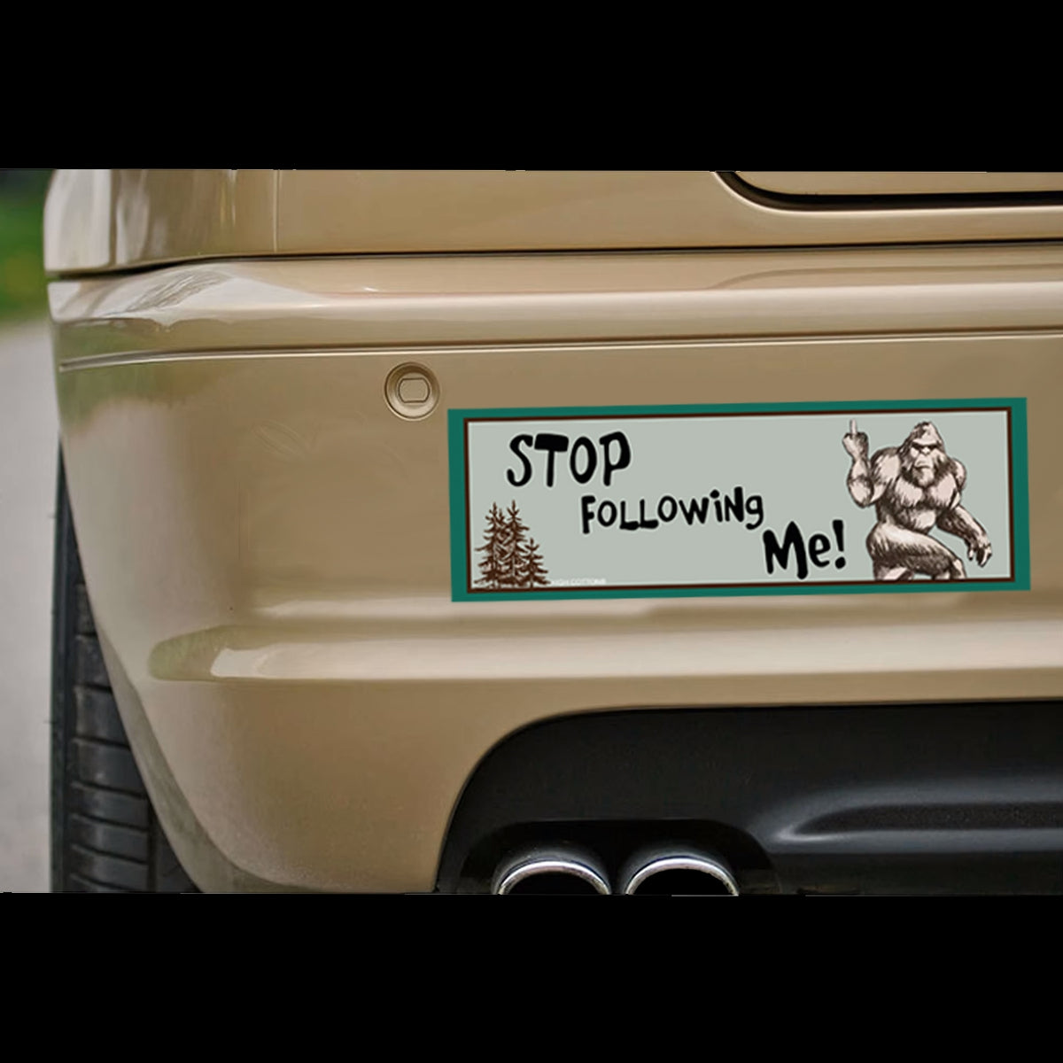 🦶"Stop Following Me!" Bigfoot Sasquatch 👀Funny Bumper Car Magnet | Made in USA