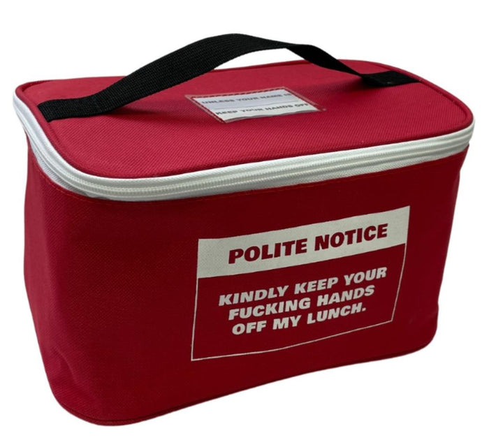 Polite Fu%ki#g Notice Lunch Box Bag ~ Insulated Ice Chest Cooler Bag Adult Gift