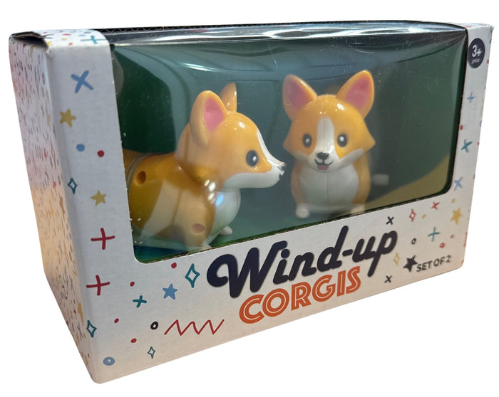 Racing Wind-up Corgis (2-Pack) - Hilarious Dog Collectible Toys, Pet Lovers!