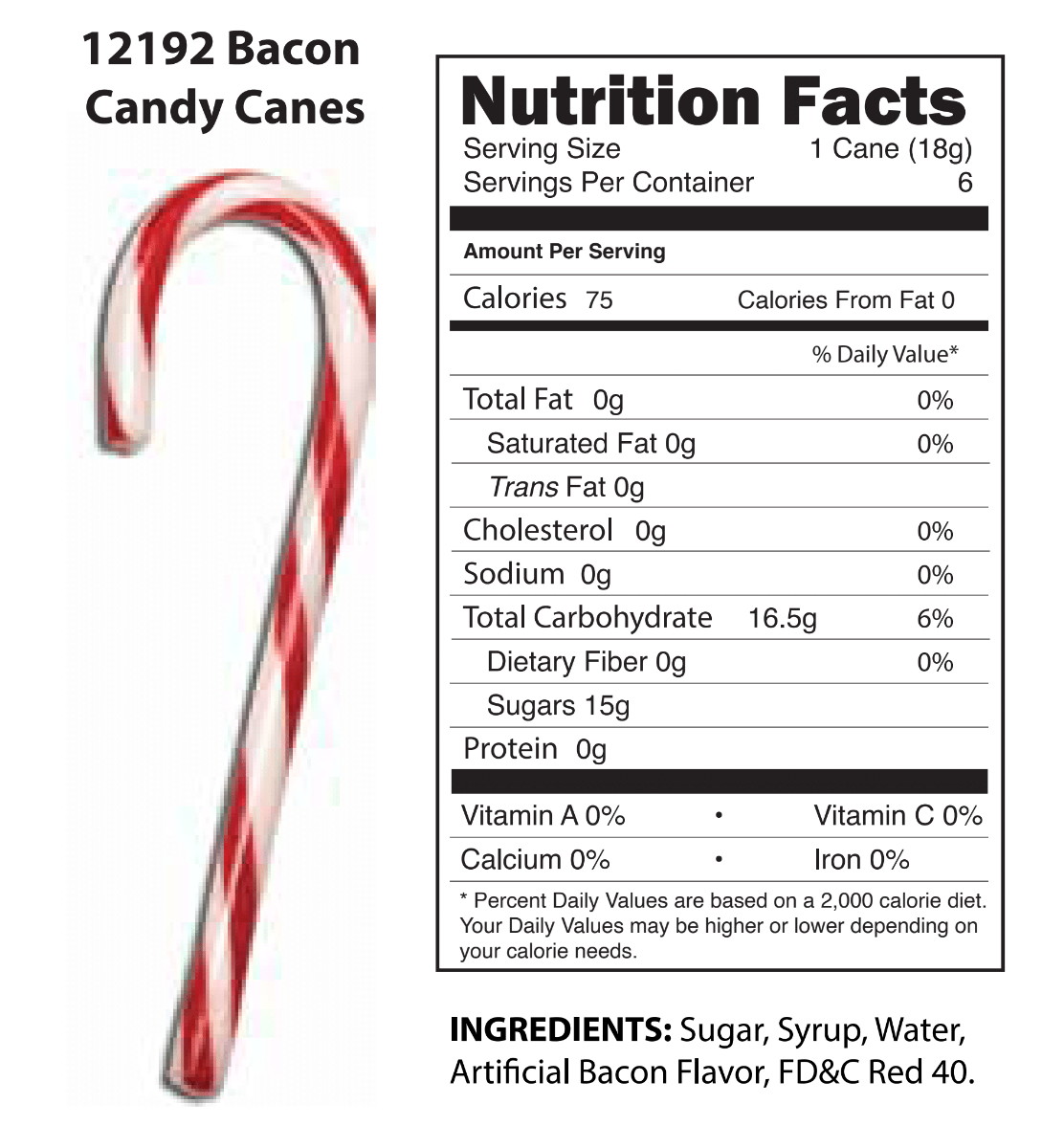 Bacon Flavored Candy Canes - Festive Holiday Fun Gag Gift - Archie McPhee