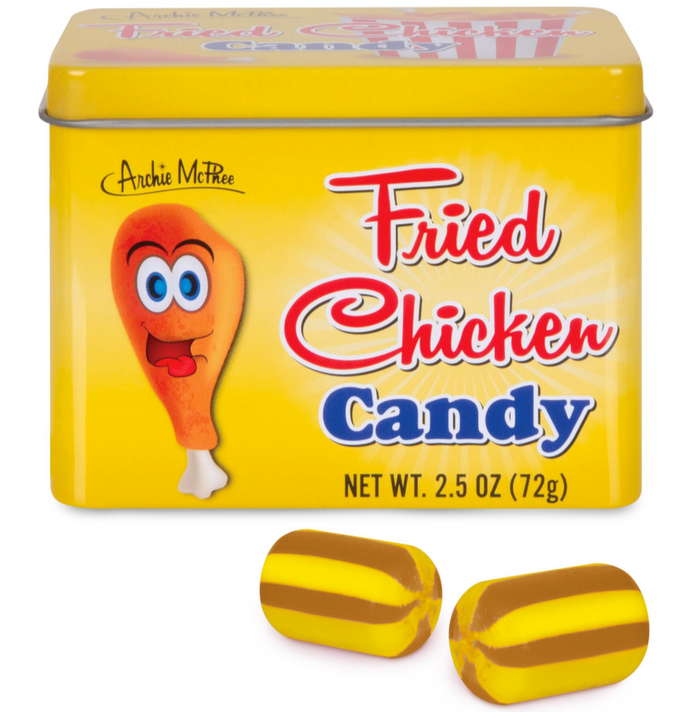 Fried Chicken Flavored Candy - Cool Retro Tin Gift Box - Archie McPhee