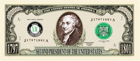 1000 TOTAL John Adams Million Dollar Money Novelty Party Collectible Play Bills