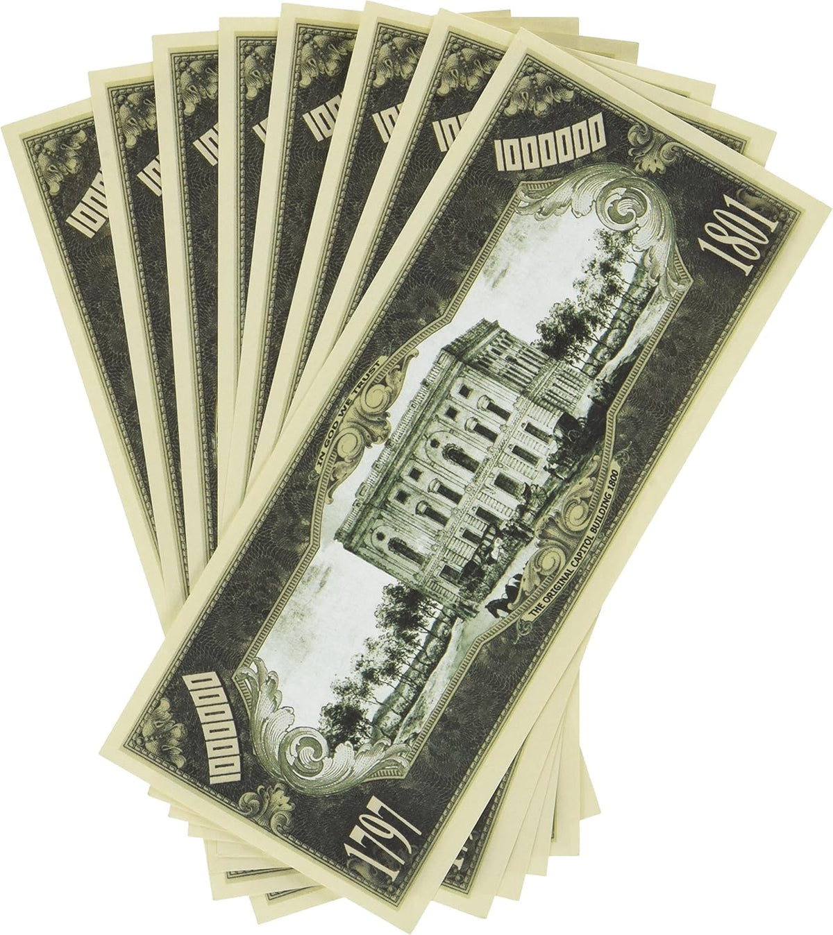 100 TOTAL John Adams Million Dollar Money Novelty Party Play Collectible Bills