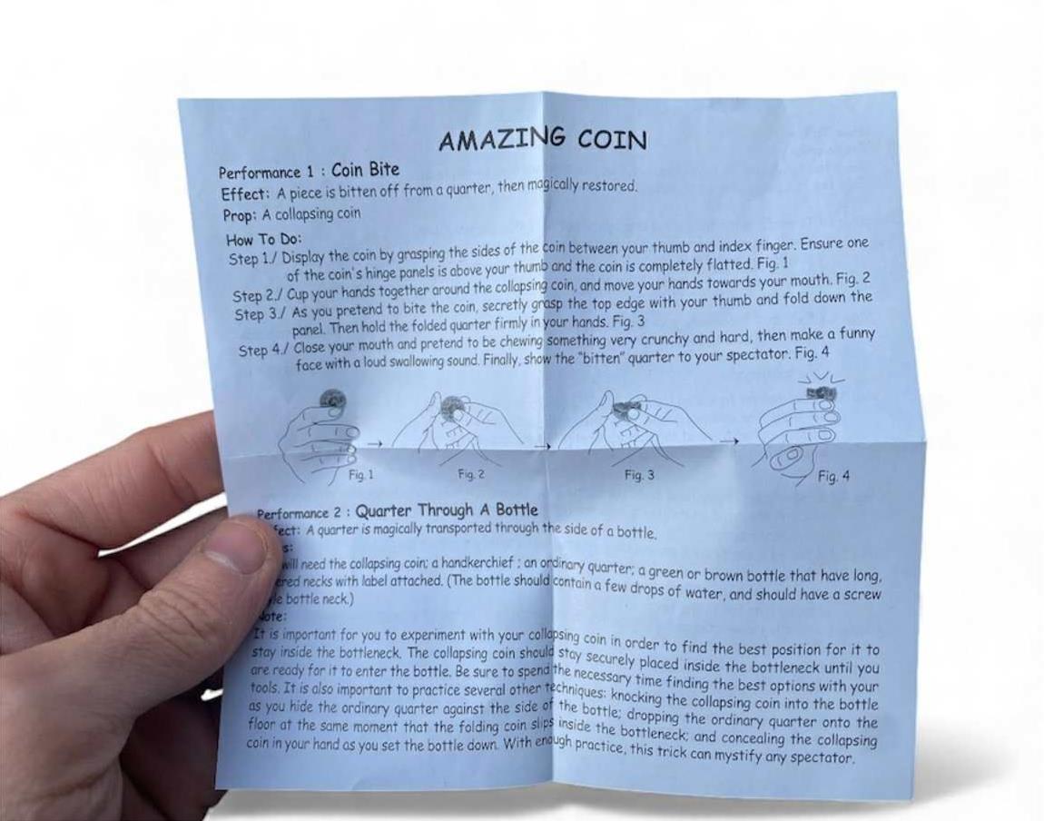 ✨Amazing Coin Bite Magic Trick Quarter – Bite It… 🦷 Then Fix It! HAND MADE! ✨