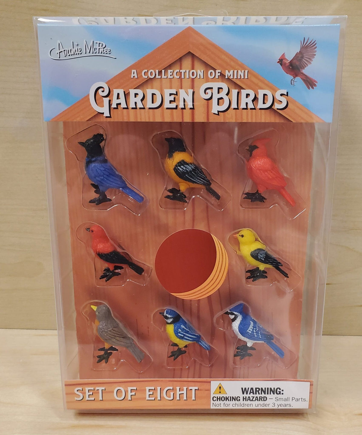 A Collection of Mini Garden Birds - 8pc Tiny Statue Figurines- Archie McPhee