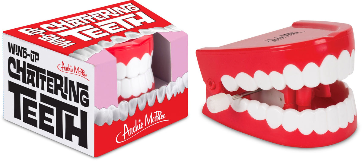 Wind-Up Chattering Teeth - Classic Funny Gag Prank Joke Gift - Archie McPhee