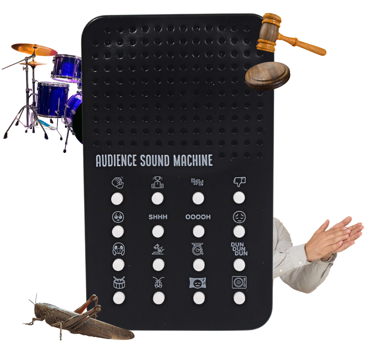 Instant Audience Sound Machine Electronic Noisemaker 🔊 16 Sounds Cheers, Boos,Crickets, etc