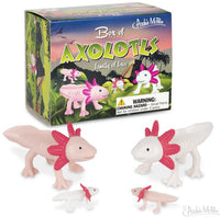 Box of Axolotls - Family of 4 - Mini Assorted Figurine Toy Set - Archie McPhee