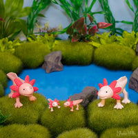 Box of Axolotls - Family of 4 - Mini Assorted Figurine Toy Set - Archie McPhee