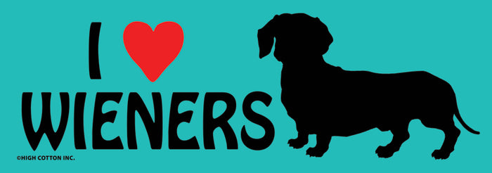 "I ❤️ WIENERS" 😂🌭 LOL Funny Dog Bumper Car Fridge Magnet | Made in USA