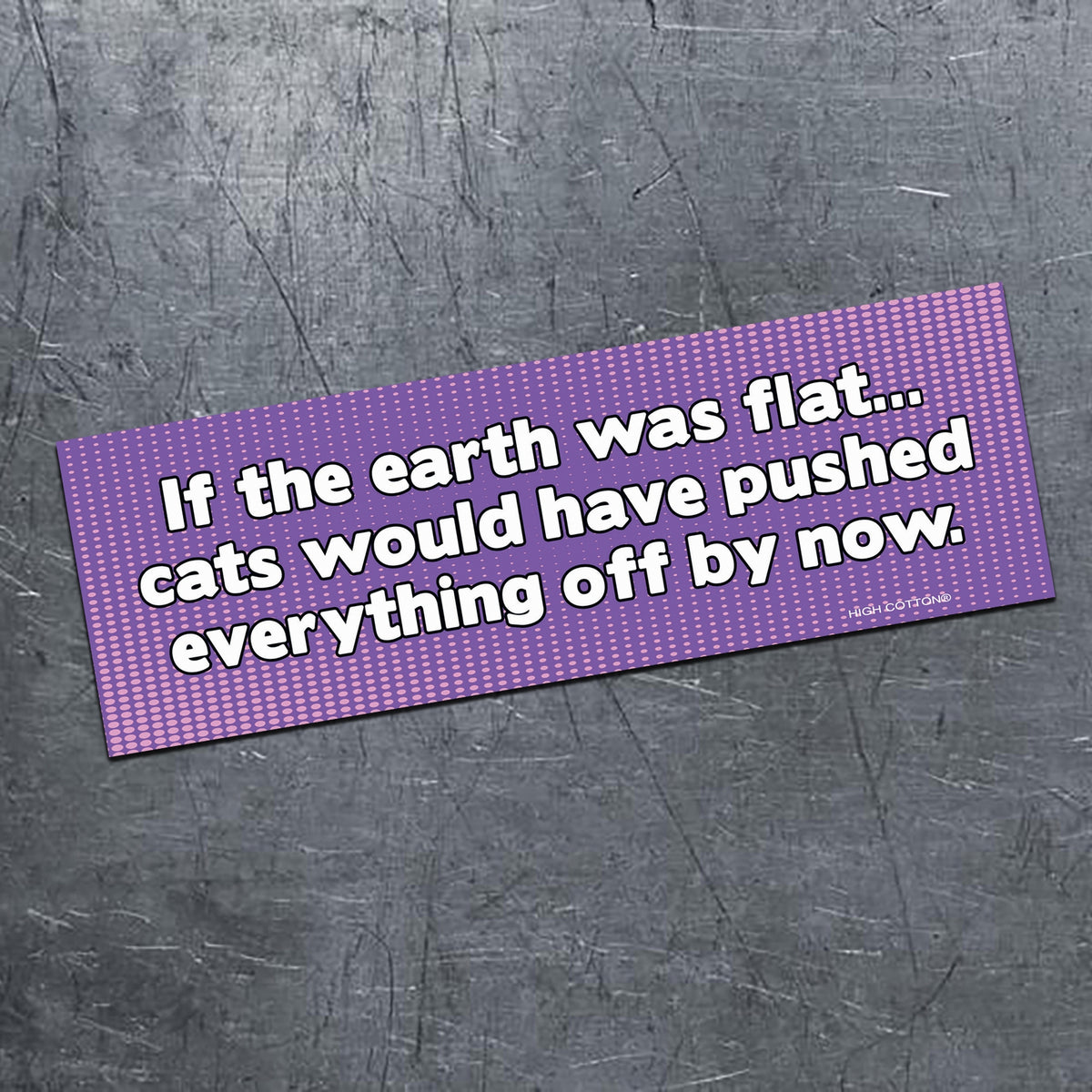 😺"If Earth Was Flat ... Cats Would Have" Funny Bumper Car Magnet | Made in USA