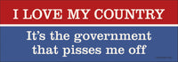 "I ❤️ My Country NOT Our Government" 🏛️ Bumper Car Fridge Magnet | USA Made