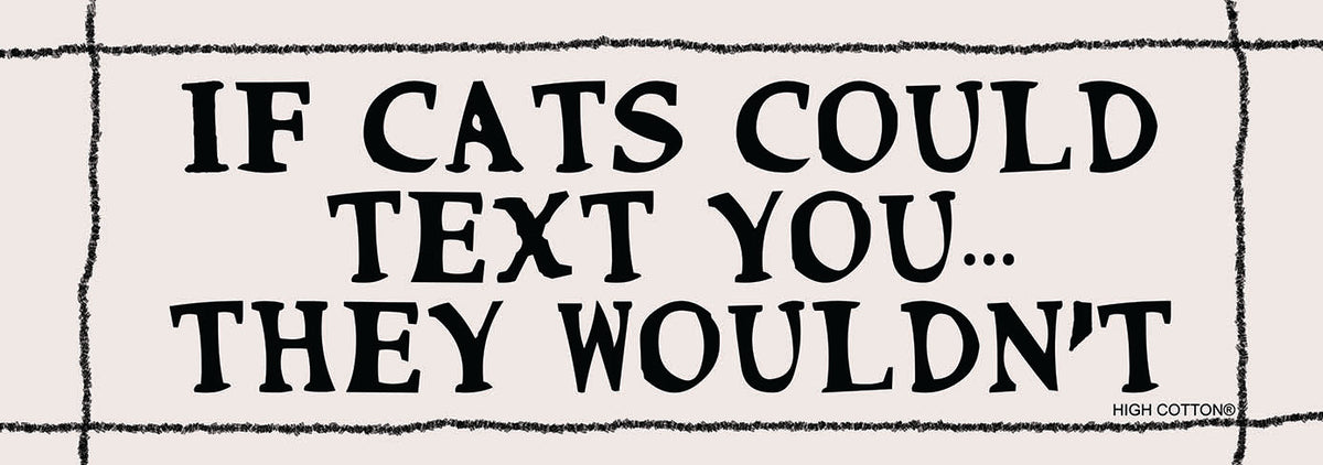 😺"IF CATS COULD TEXT YOU...THEY WOULDN'T" 💬 Funny Bumper Car Magnet - USA Made