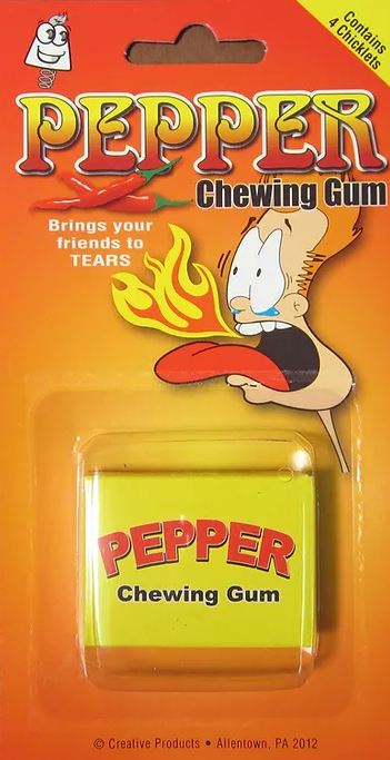 2-Pack Pepper Chewing Gum, Hot Candy Joke Prank Gag, Chewing Gum Party Spicy Fun