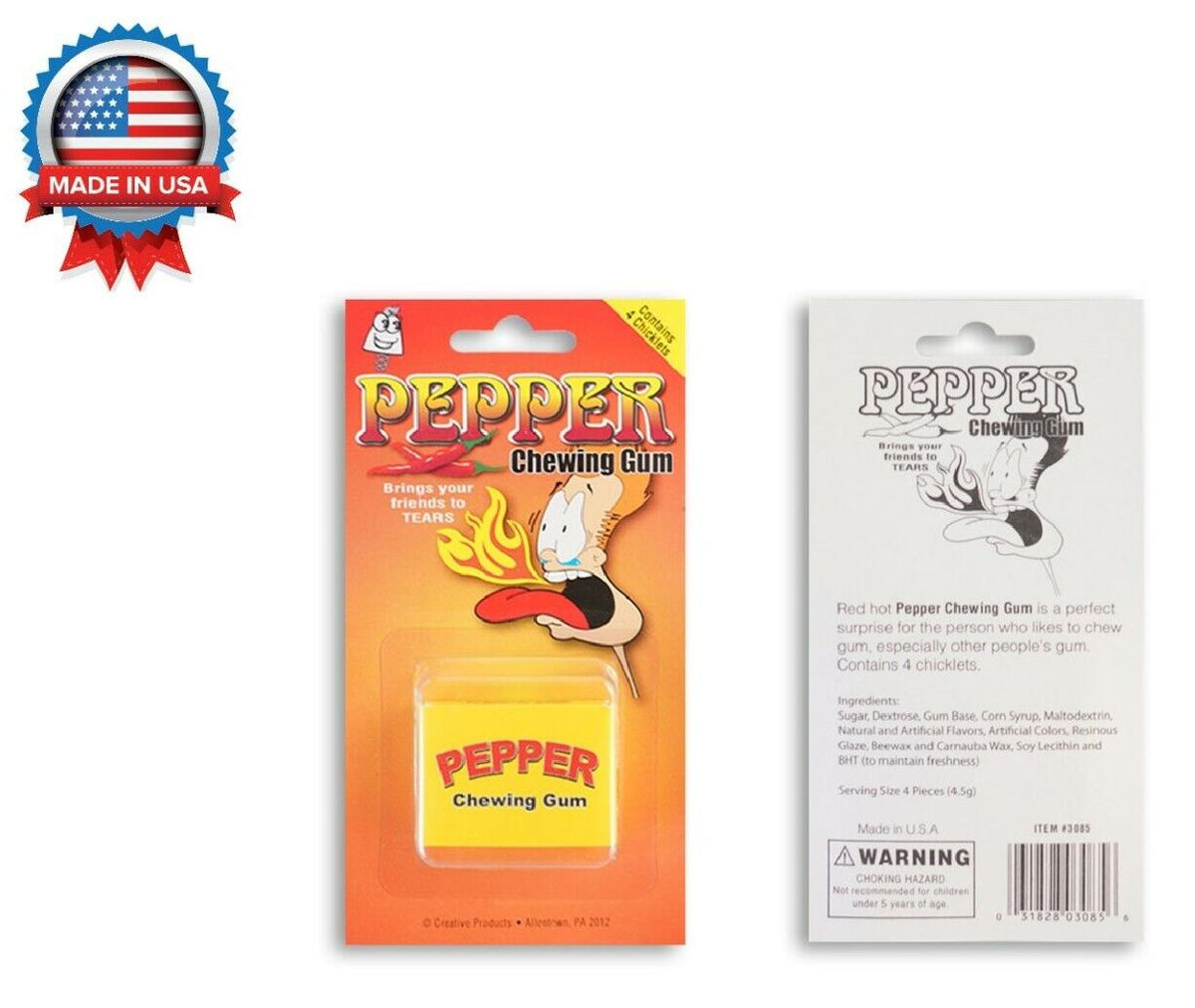 2-Pack Pepper Chewing Gum, Hot Candy Joke Prank Gag, Chewing Gum Party Spicy Fun