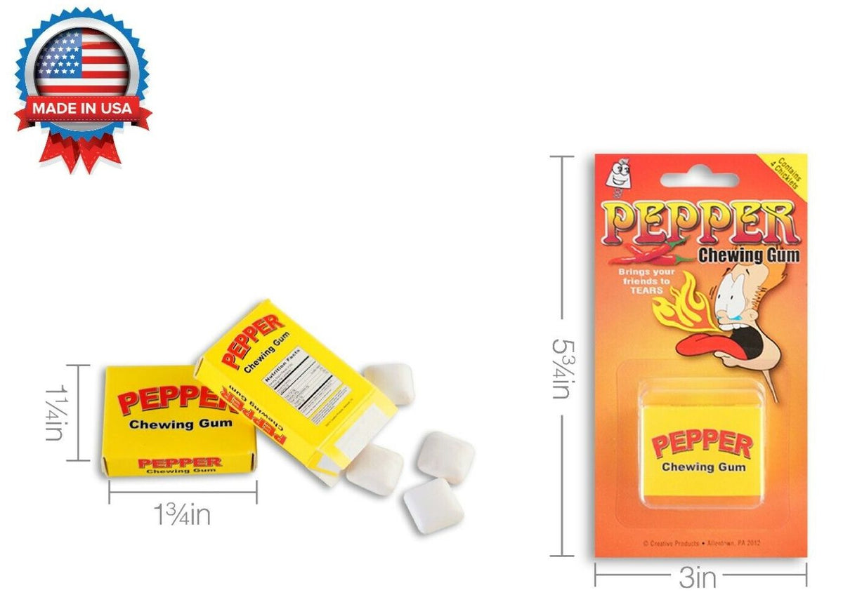 6-Pack Pepper Chewing Gum, Hot Candy Joke Prank Gag, Chewing Gum Party Spicy Fun