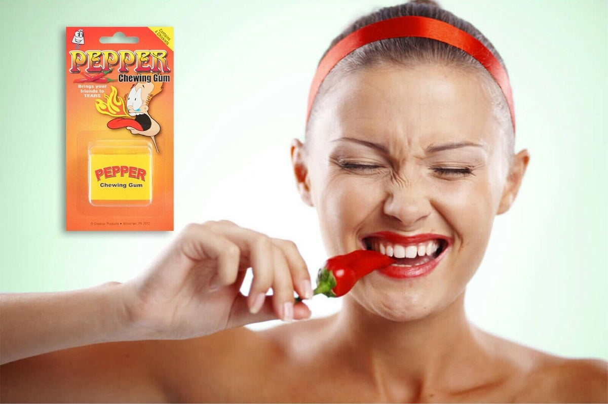 2-Pack Pepper Chewing Gum, Hot Candy Joke Prank Gag, Chewing Gum Party Spicy Fun