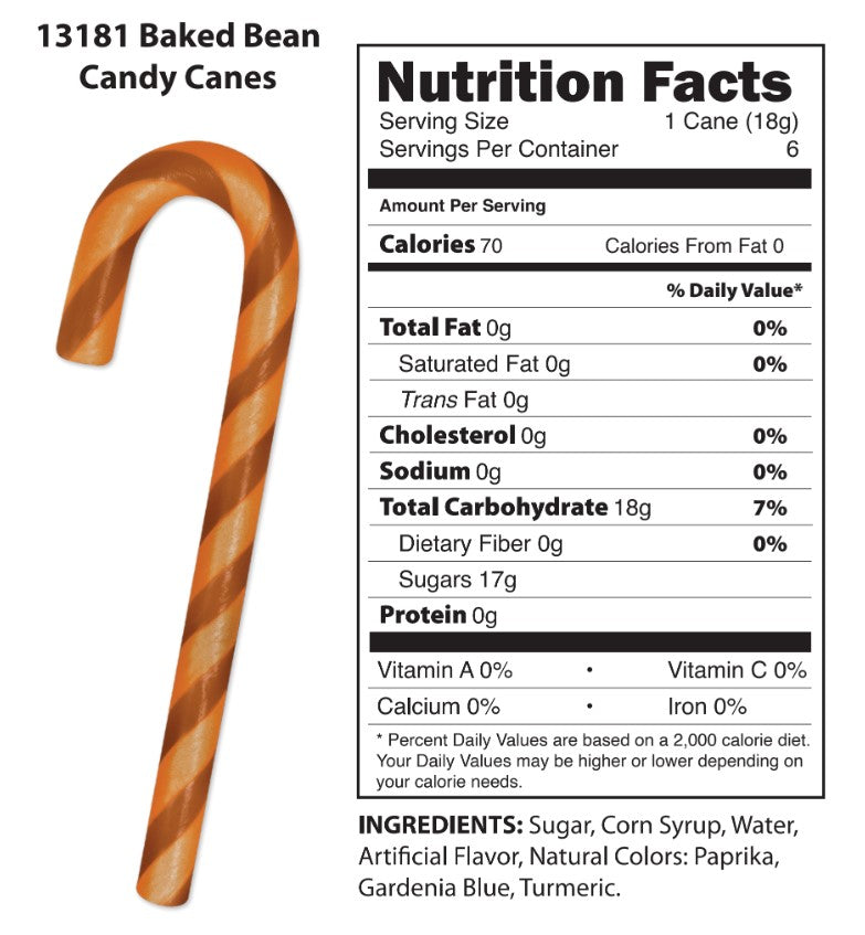 Baked Beans Flavored Candy Canes 6 Pack - Odd Christmas Gag Gift 🤣Archie McPhee🎄