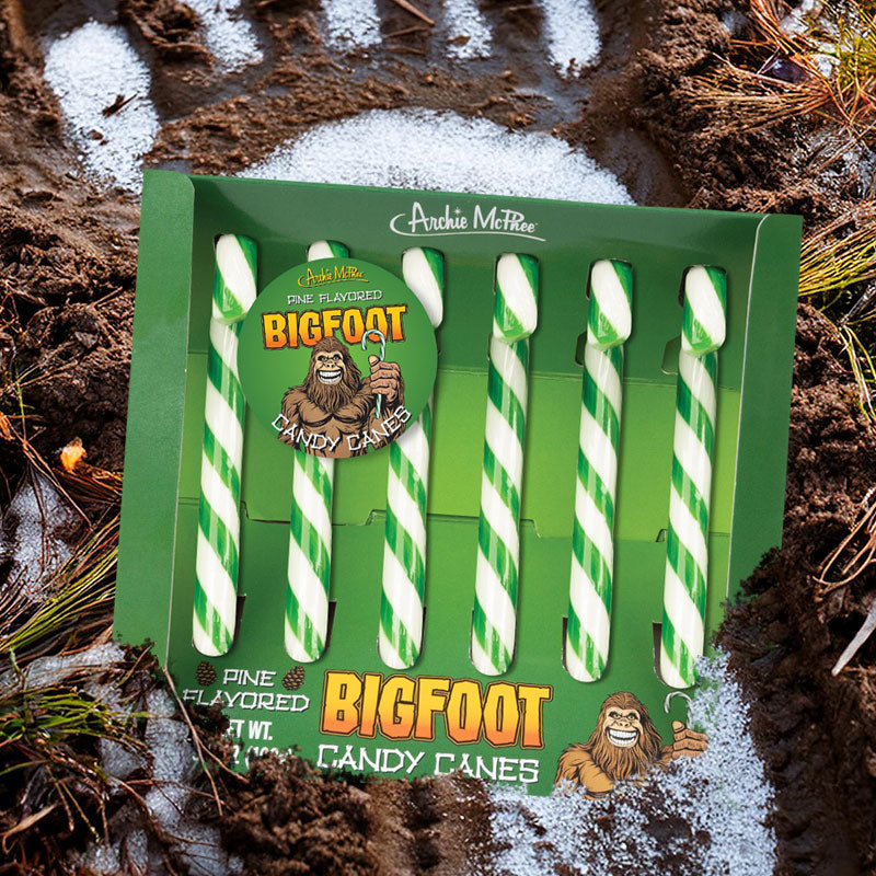 BIGFOOT Candy Canes - Funny Nasty Sasquatch Pine Tree Flavored! - Archie McPhee