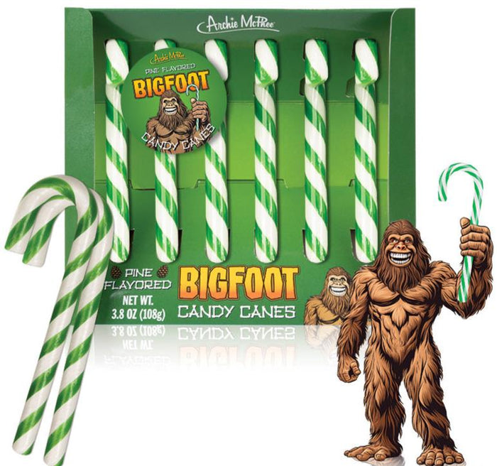 BIGFOOT Candy Canes - Funny Nasty Sasquatch Pine Tree Flavored! - Archie McPhee