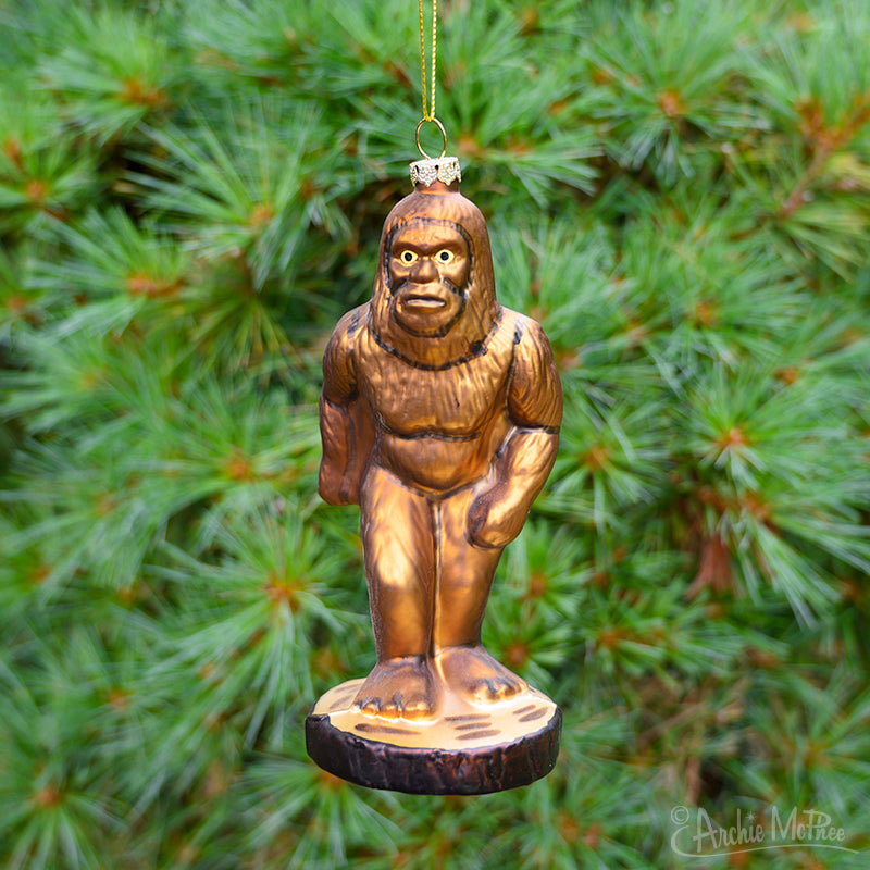 Bigfoot Sasquatch Ornament - Holiday Christmas Hand-Blown Glass ® Archie McPhee