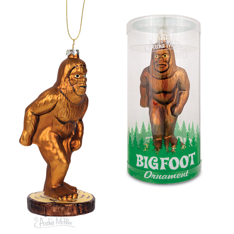 Bigfoot Sasquatch Ornament - Holiday Christmas Hand-Blown Glass ® Archie McPhee