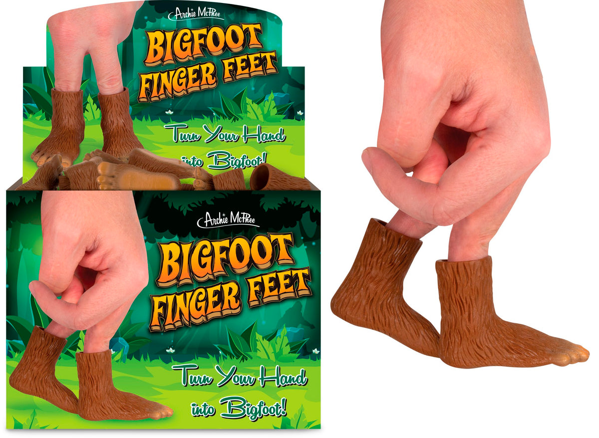 Bigfoot Feet (Set of 2) Sasquatch Finger Hand Puppet Play Toys  - Archie McPhee