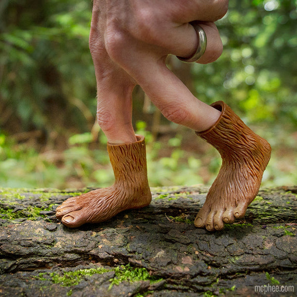 Bigfoot Feet (Set of 2) Sasquatch Finger Hand Puppet Play Toys  - Archie McPhee