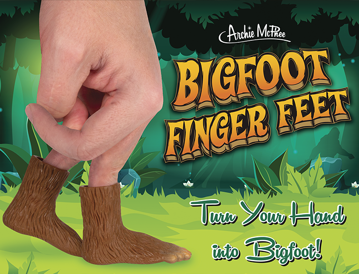 Bigfoot Feet (Set of 2) Sasquatch Finger Hand Puppet Play Toys  - Archie McPhee