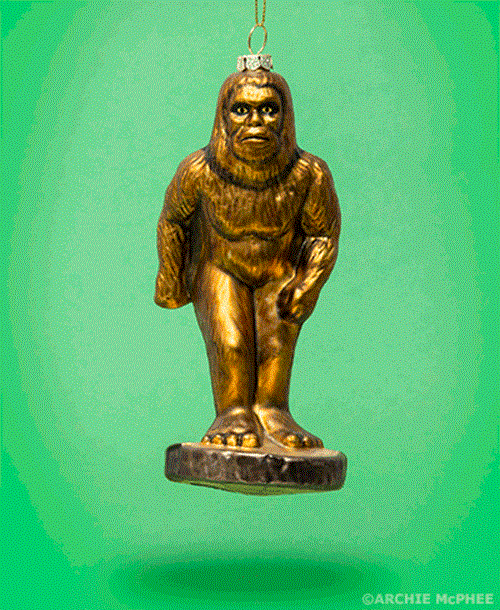 Bigfoot Sasquatch Ornament - Holiday Christmas Hand-Blown Glass ® Archie McPhee