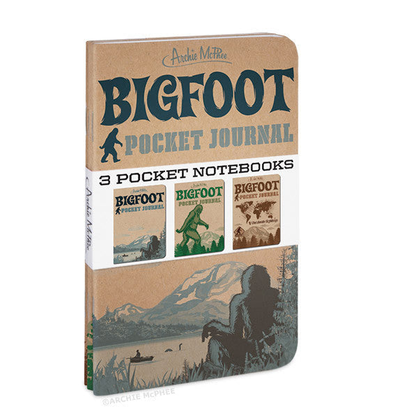 BIGFOOT 3PK Sasquatch Pocket Journal Notebook Diary Sketchbooks - Archie McPhee