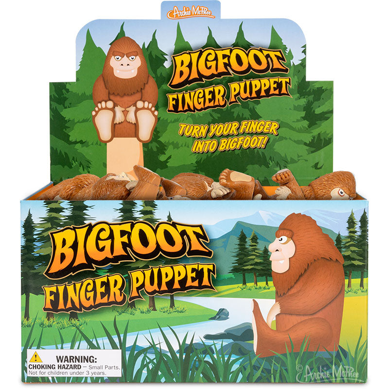 Bigfoot Puppet (Set of 2) Sasquatch Statue Finger Hand Toys - Archie McPhee