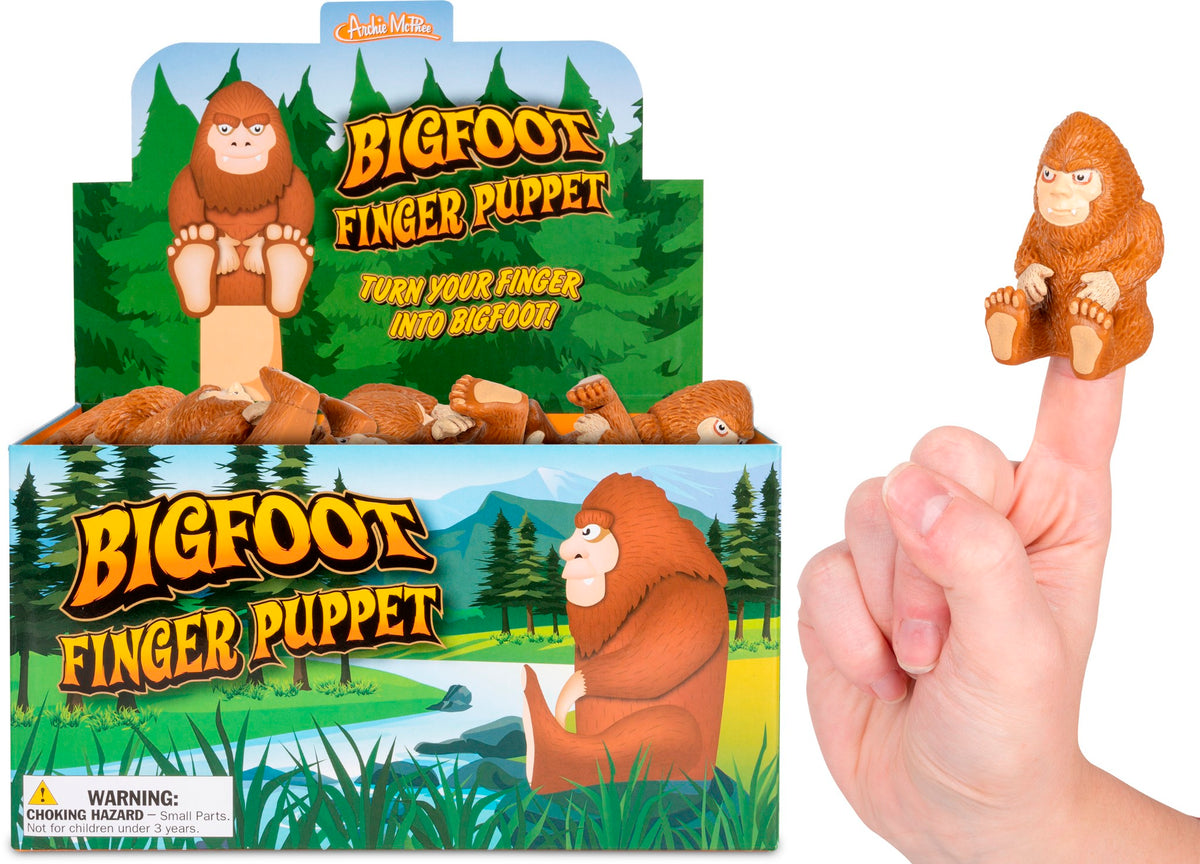 Bigfoot Puppet (Set of 2) Sasquatch Statue Finger Hand Toys - Archie McPhee