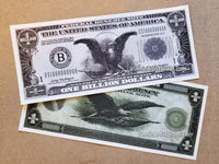 10 TOTAL - Classic Billion Dollar Eagle Party Novelty Fake Poker Money Bills