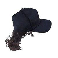 The Mullet Hat with Brown Hair  (Business in Front, Party in Back!) FUNNY!