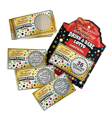 Happy F@#king Birthday Adult Drink & Dare Game – 36 Scratch-Off Lotto Tickets 🎂