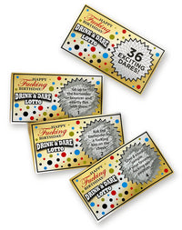 Happy F@#king Birthday Adult Drink & Dare Game – 36 Scratch-Off Lotto Tickets 🎂