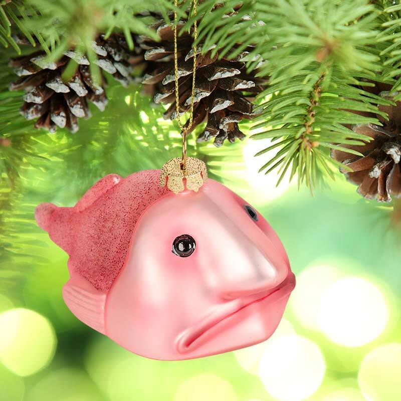 BLOBFISH Ornament - Christmas Holiday Art Hand-Blown Glass Decor ® Archie McPhee