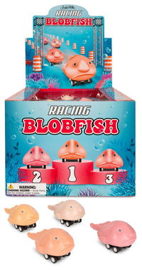 Racing Blobfish (set of 4) Funny Pull Back Race Fish Toys - Archie McPhee