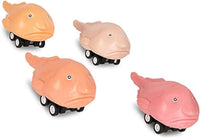 Racing Blobfish (set of 4) Funny Pull Back Race Fish Toys - Archie McPhee