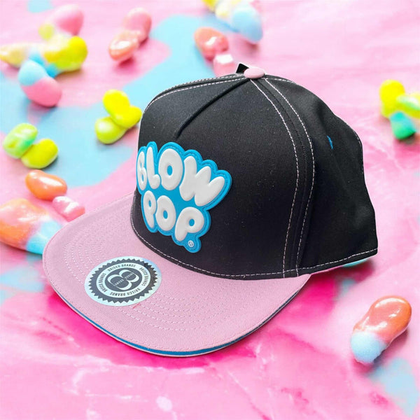 Pink & Black Blow Pop Snapback Hat Trucker Skater Cap BlowPop 🍭 Lollipop Gum Candy