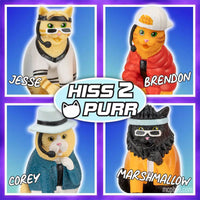 4pk BOY BAND CATS ® Hysterical 90's Style Figures Gag Gift - Archie McPhee