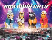 4pk BOY BAND CATS ® Hysterical 90's Style Figures Gag Gift - Archie McPhee