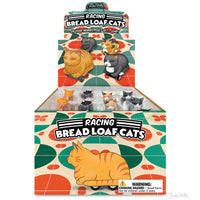 Racing Bread Loaf Cats (set of 4) Funny Pull Back Kitty Cat Toys - Archie McPhee