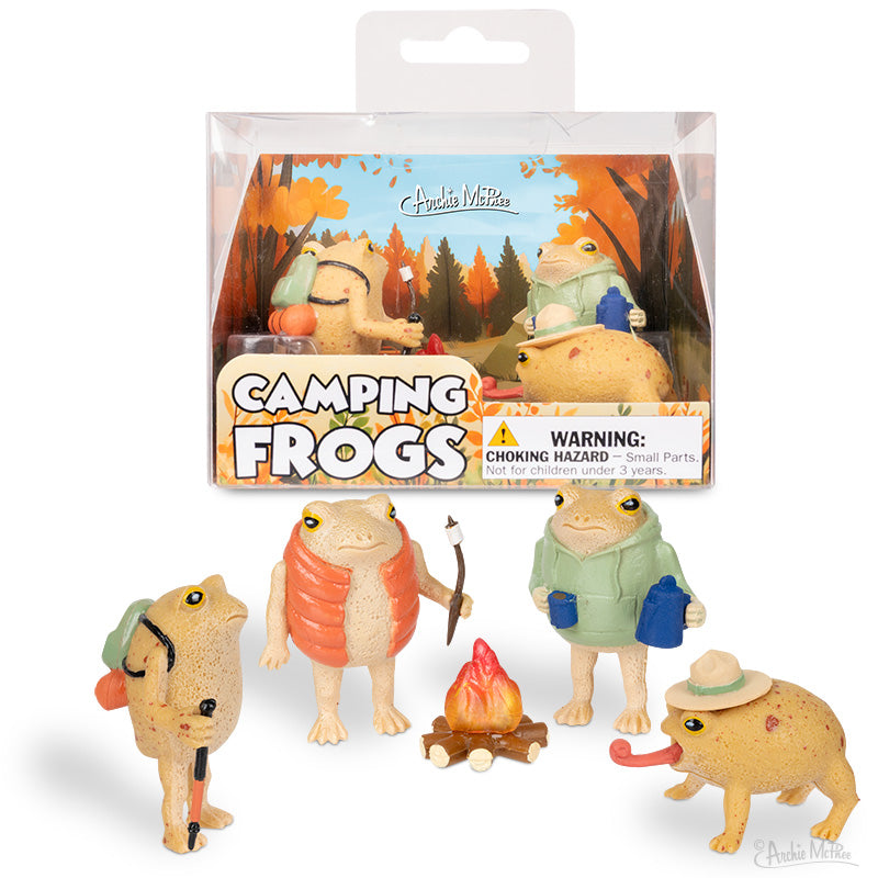 4pk Funny Camping Rain Frogs Figurines 🐸 Hilarious Decor Toys – Archie McPhee