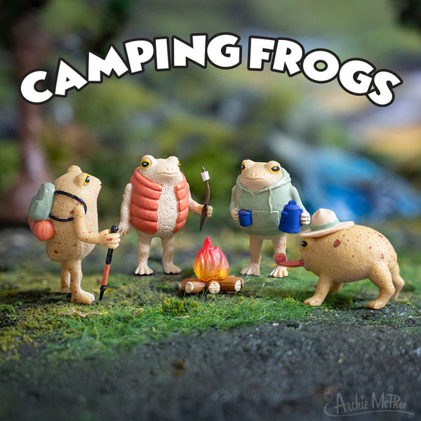 4pk Funny Camping Rain Frogs Figurines 🐸 Hilarious Decor Toys – Archie McPhee